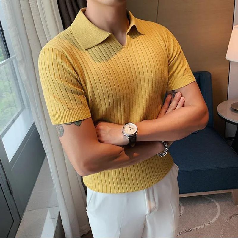 Camisa Polo Vintage Slim amarela