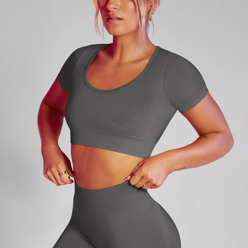 Cropped Fitness Slim Motion cinza