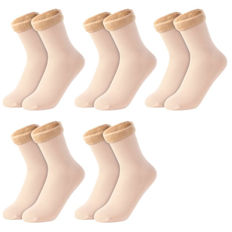 Kit 5 pares de meias térmicas peluciada feminina