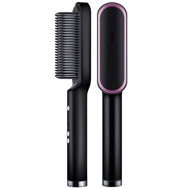 Escova Alisadora Térmica Fujion - Multifuncional 4 em 1 Chapinha de cabelo Vitelli Rosa 