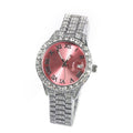 Relógio Feminino Luxuoso Cravejado Relógio feminino Vitelli Prateado rosa 