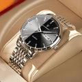 Relógio Masculino Luxo Slim Poedagar Relógio masculino Vitelli Preto com prata 